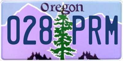 OR license plate 028PRM
