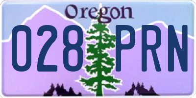 OR license plate 028PRN