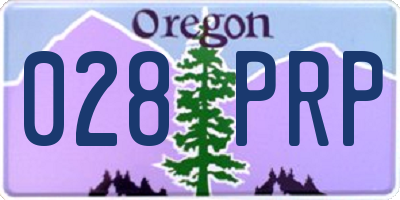 OR license plate 028PRP