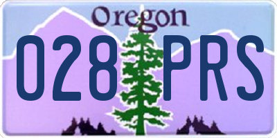 OR license plate 028PRS