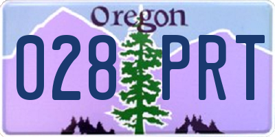 OR license plate 028PRT