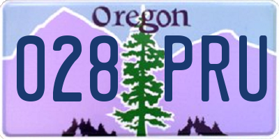 OR license plate 028PRU