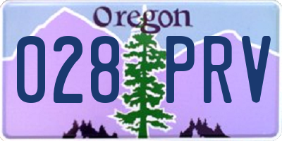 OR license plate 028PRV