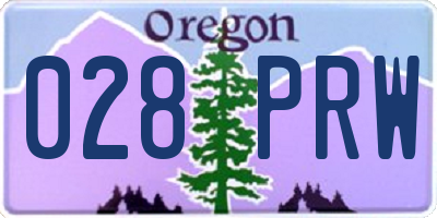OR license plate 028PRW
