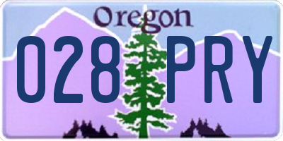 OR license plate 028PRY