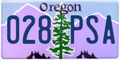 OR license plate 028PSA