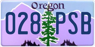OR license plate 028PSB