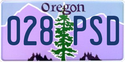 OR license plate 028PSD