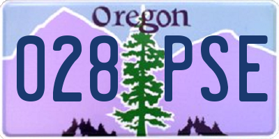 OR license plate 028PSE