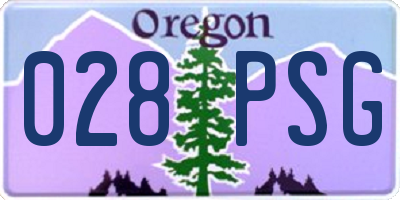 OR license plate 028PSG