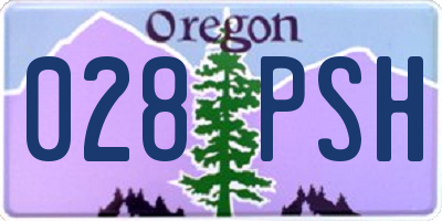 OR license plate 028PSH