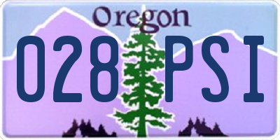 OR license plate 028PSI
