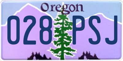 OR license plate 028PSJ