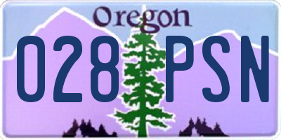 OR license plate 028PSN