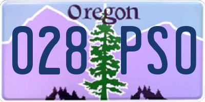 OR license plate 028PSO
