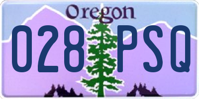 OR license plate 028PSQ