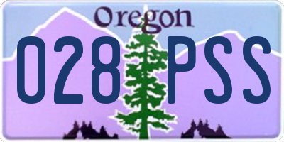 OR license plate 028PSS