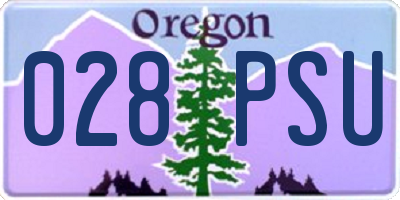 OR license plate 028PSU