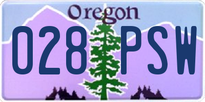 OR license plate 028PSW
