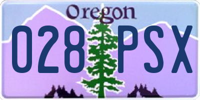 OR license plate 028PSX