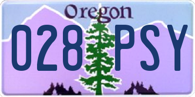 OR license plate 028PSY