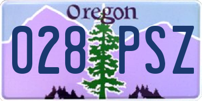 OR license plate 028PSZ