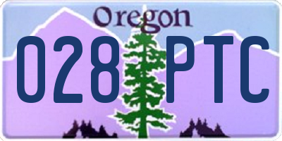 OR license plate 028PTC