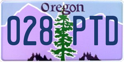 OR license plate 028PTD