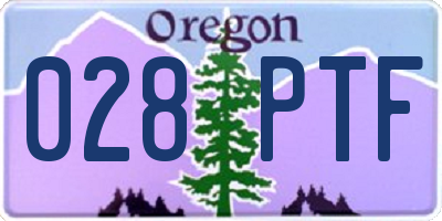 OR license plate 028PTF