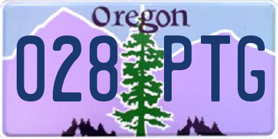 OR license plate 028PTG