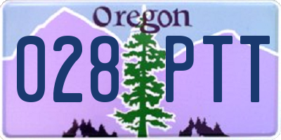 OR license plate 028PTT