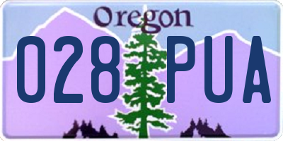 OR license plate 028PUA