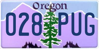 OR license plate 028PUG