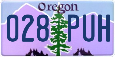 OR license plate 028PUH