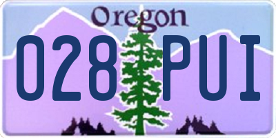 OR license plate 028PUI