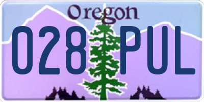 OR license plate 028PUL