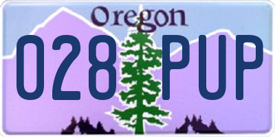 OR license plate 028PUP