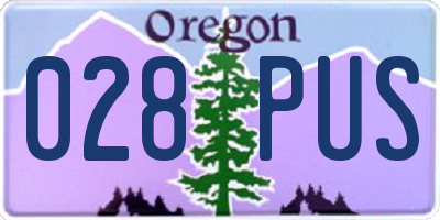 OR license plate 028PUS