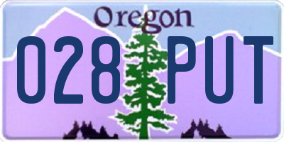 OR license plate 028PUT