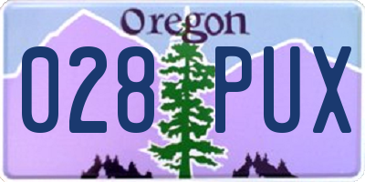 OR license plate 028PUX