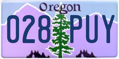 OR license plate 028PUY