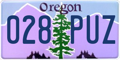 OR license plate 028PUZ