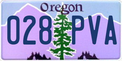 OR license plate 028PVA