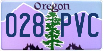 OR license plate 028PVC
