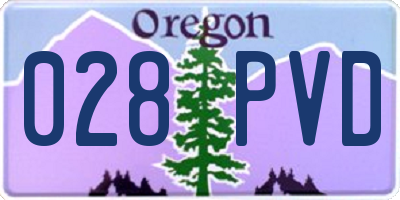 OR license plate 028PVD