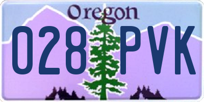 OR license plate 028PVK