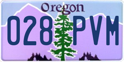 OR license plate 028PVM