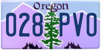 OR license plate 028PVO