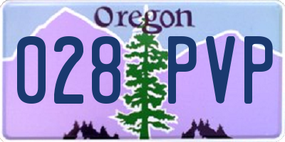 OR license plate 028PVP