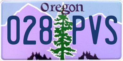 OR license plate 028PVS